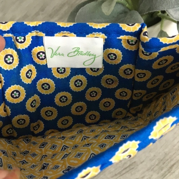 Vera Bradley Rivera Blue Pattern Design Yellow Trifold Wallet Spring 2008 - Picture 13 of 14